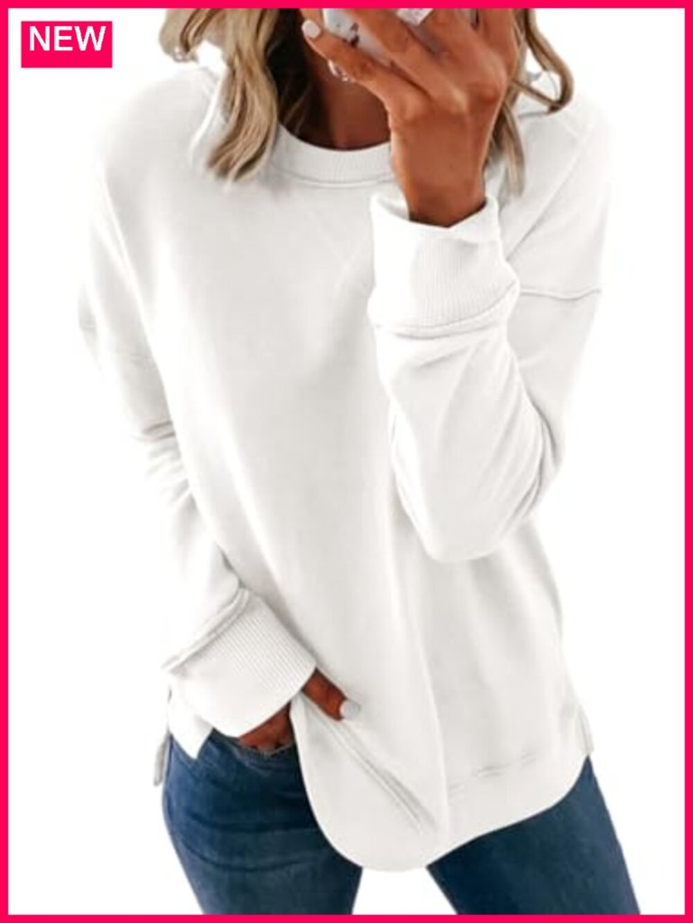 Dokotoo Crewneck Sweatshirt Loose Long Sleeve Pullover Top